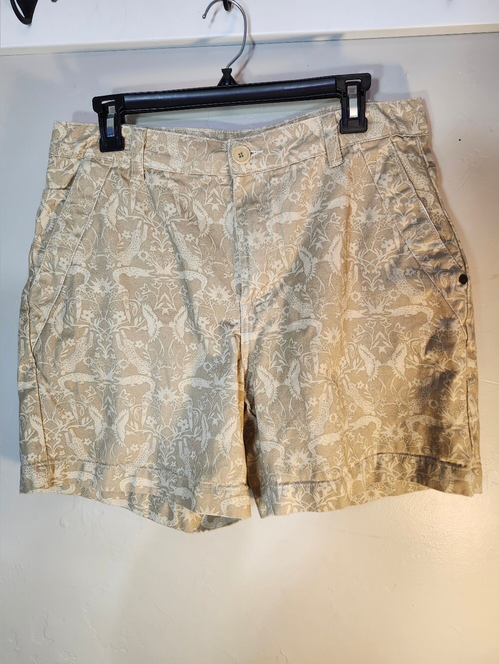 Osklen Rio de Janeiro Beige Alligator Print Jean Shorts